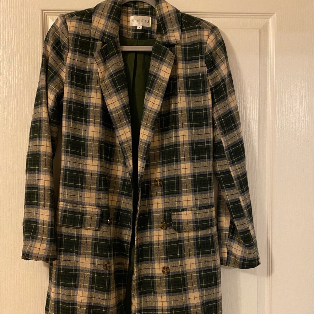 Green Checkered Blazer